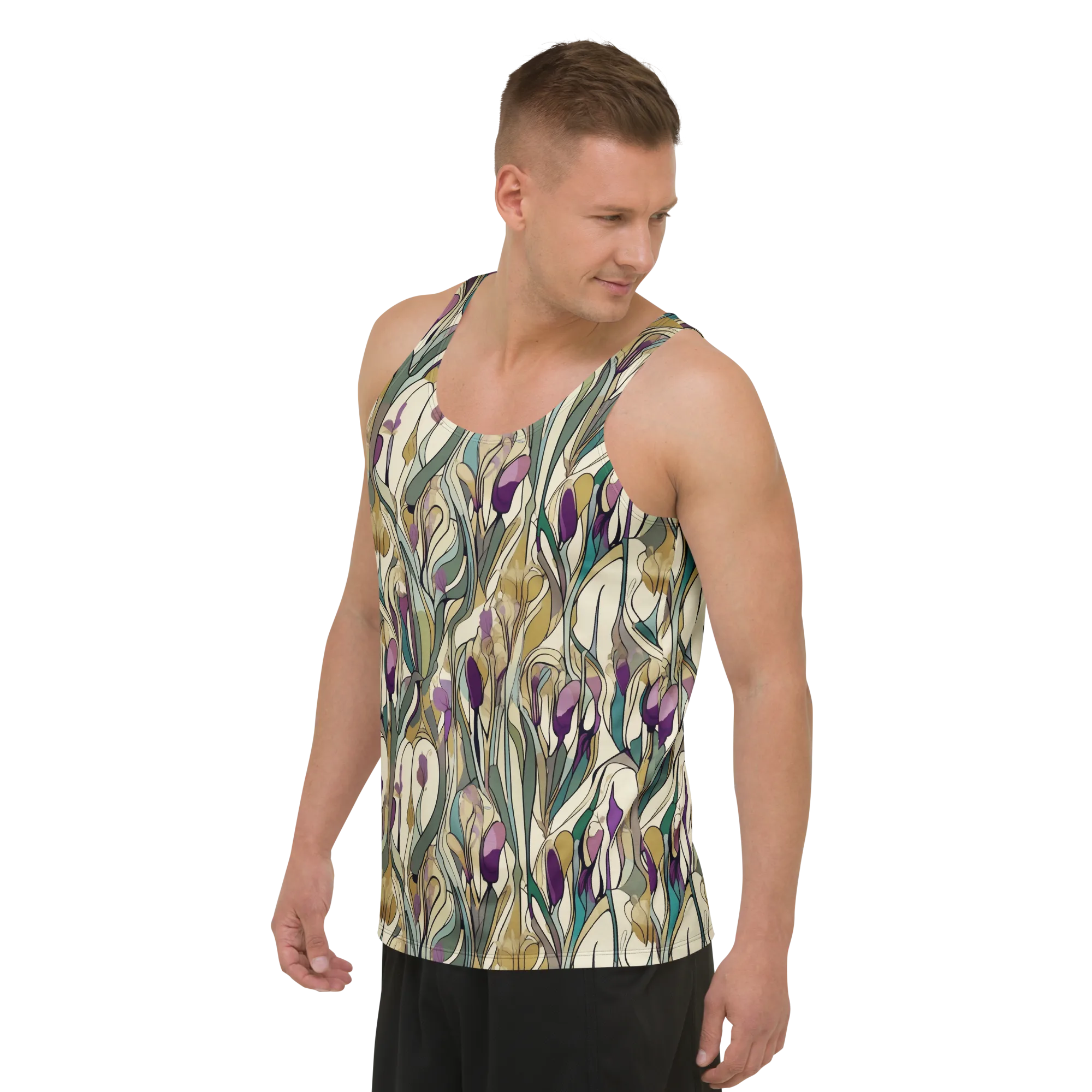 Iris Nocturne on Men's Tank Top — Left Front