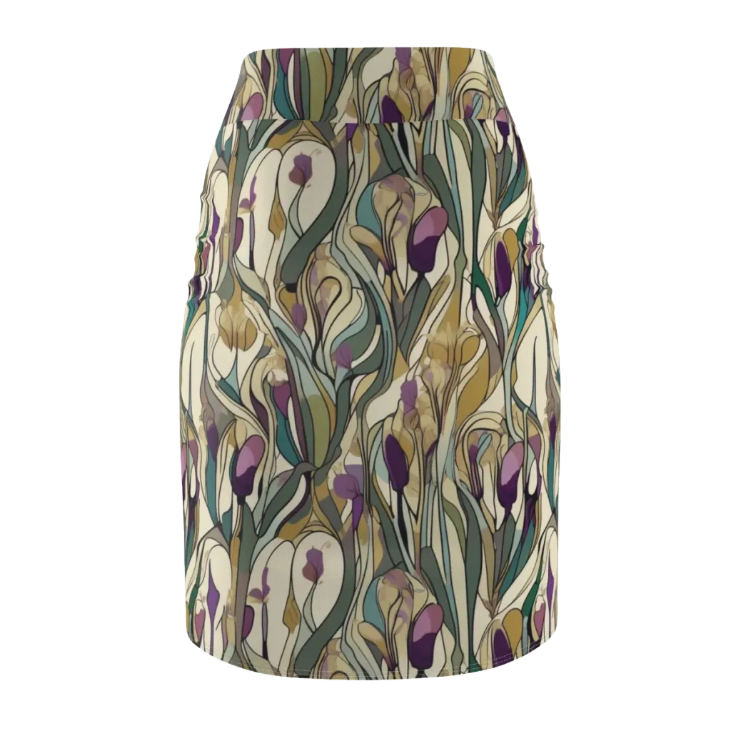 Iris Nocturne on Pencil Skirt — Back
