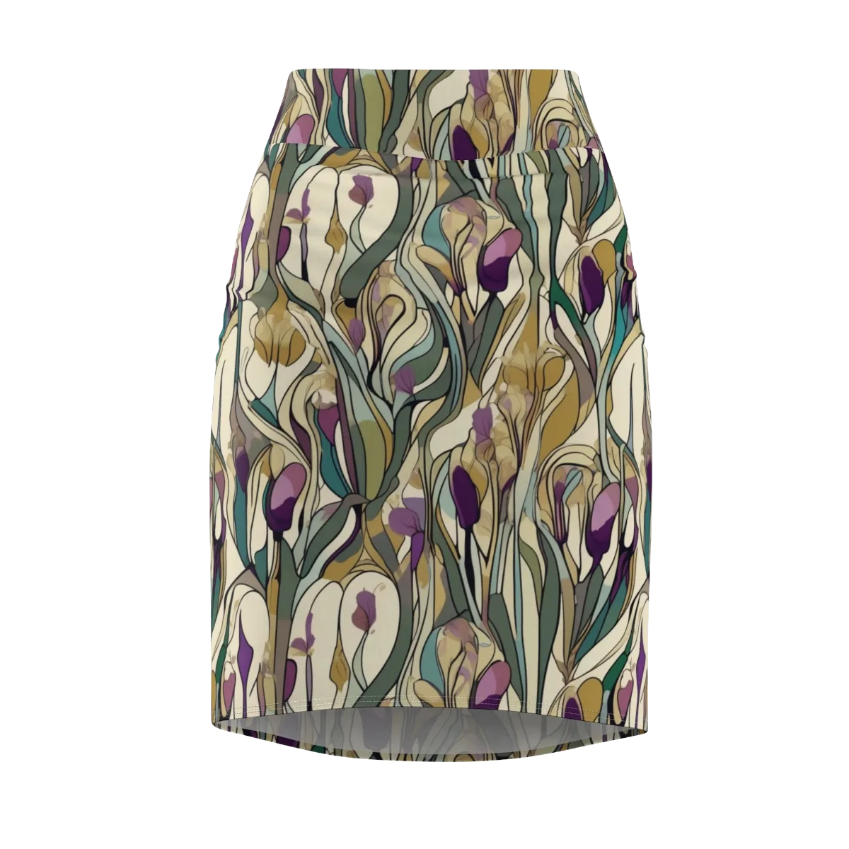 Iris Nocturne on Pencil Skirt — Front