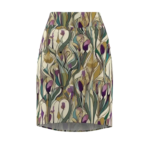 Iris Nocturne on a Pencil Skirt