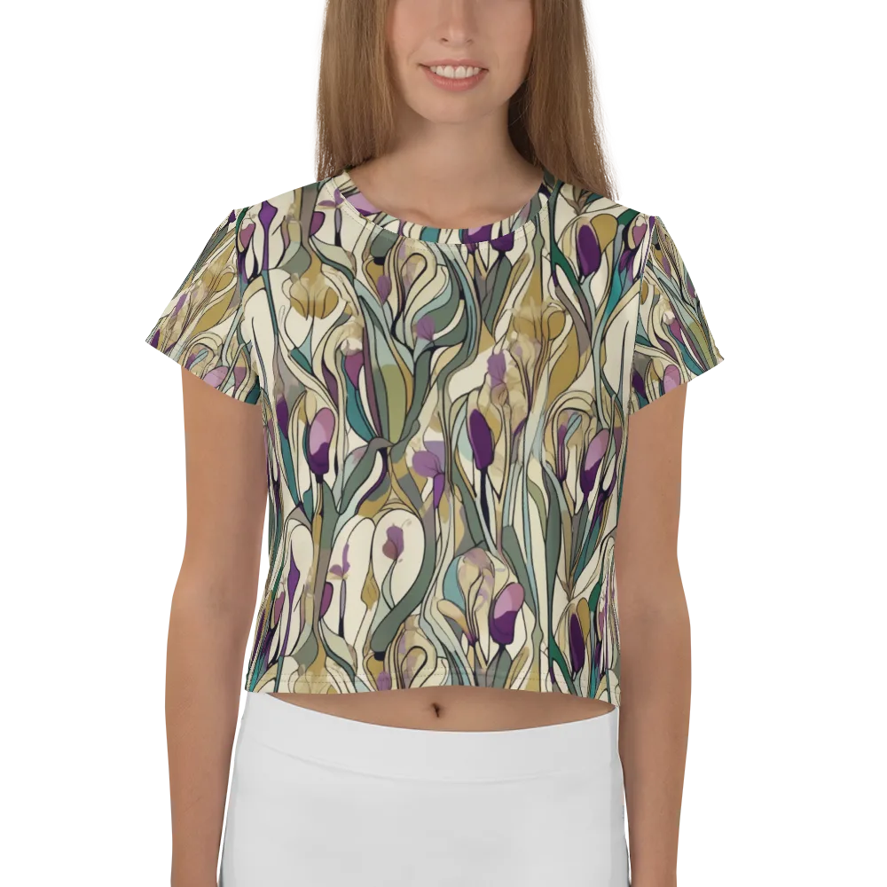 Iris Nocturne on Crop Tee — Front