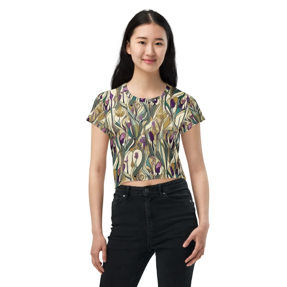 Iris Nocturne on Crop Tee — Front