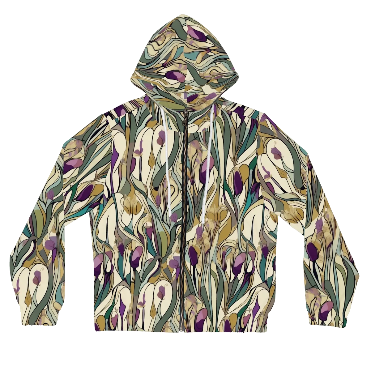 Iris Nocturne on Women's Full-Zip Hoodie — Front