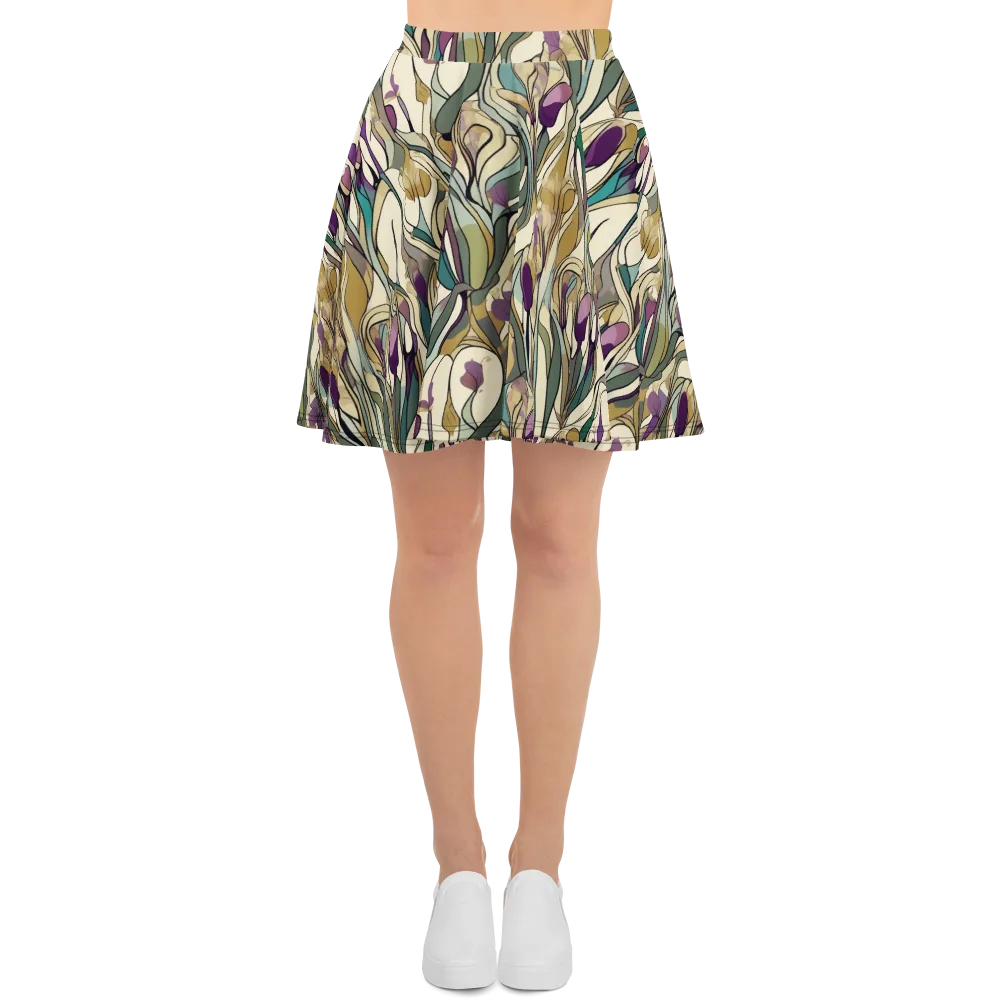 Iris Nocturne on Skater Skirt — Front