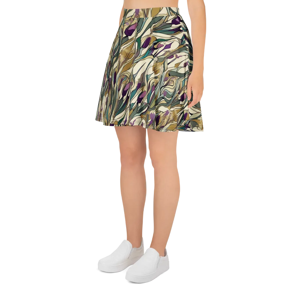 Iris Nocturne on Skater Skirt — Left