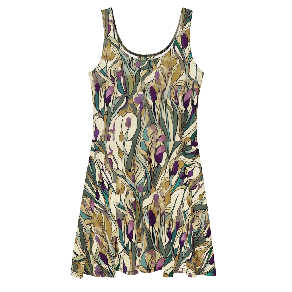 Iris Nocturne on Skater Dress — Front