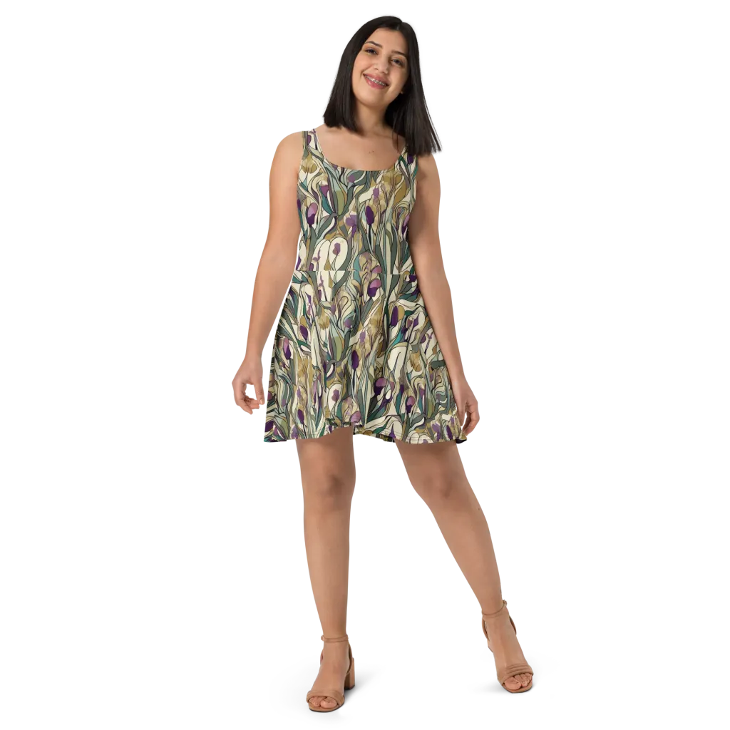 Iris Nocturne on Skater Dress — Front