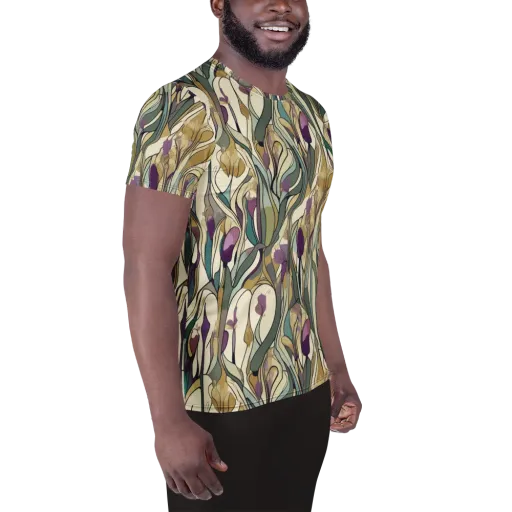 Iris Nocturne on a Men's Athletic T-Shirt