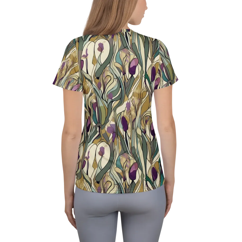 Iris Nocturne on Women's Athletic T-Shirt — Back