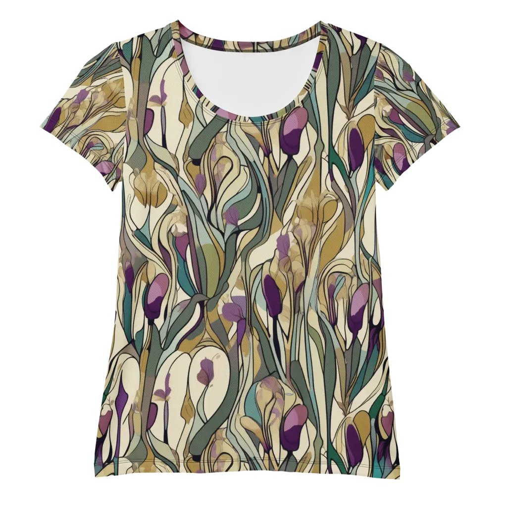 Iris Nocturne on Women's Athletic T-Shirt — Front