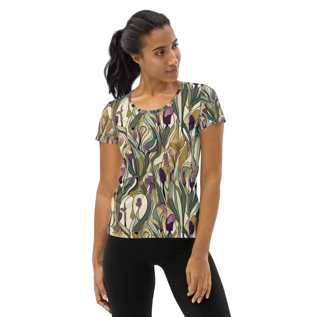 Iris Nocturne on Women's Athletic T-Shirt — Front