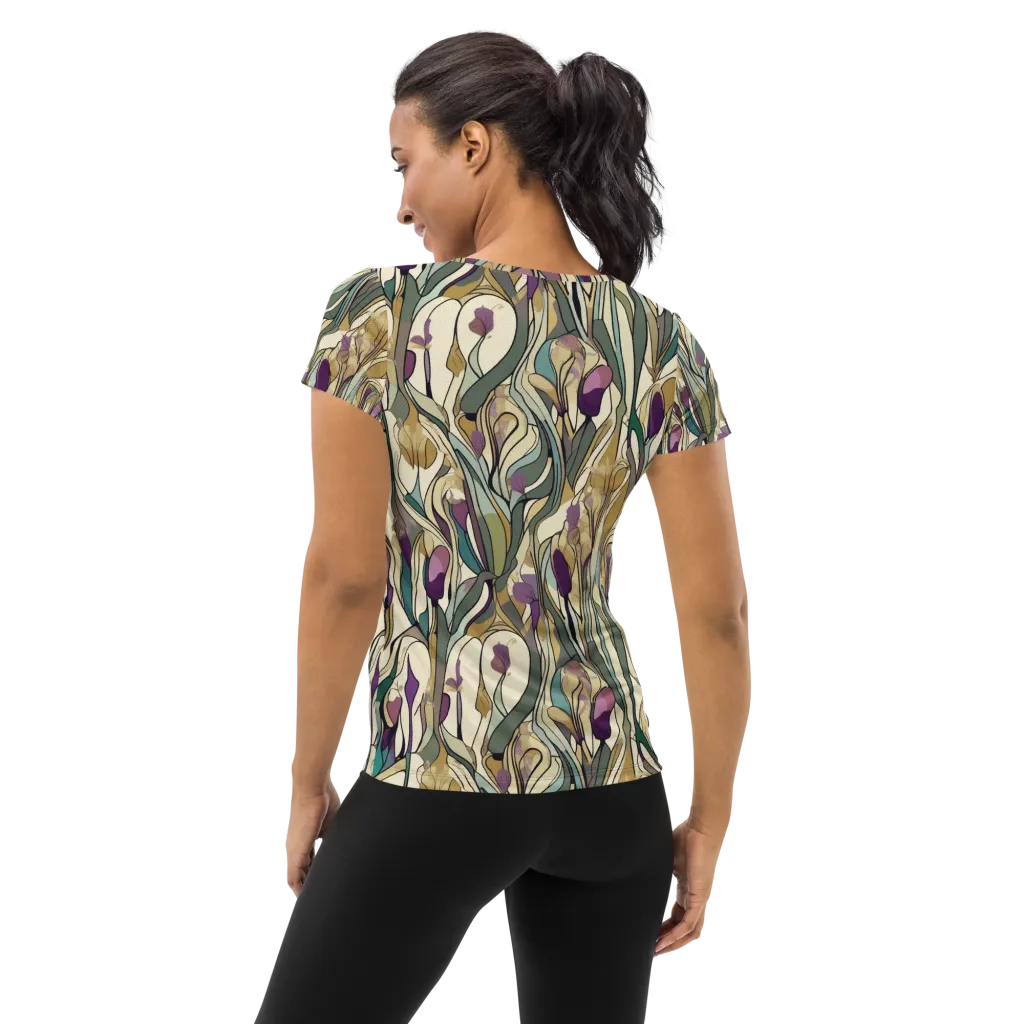 Iris Nocturne on Women's Athletic T-Shirt — Back