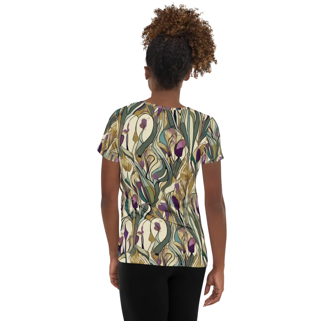 Iris Nocturne on Women's Athletic T-Shirt — Back