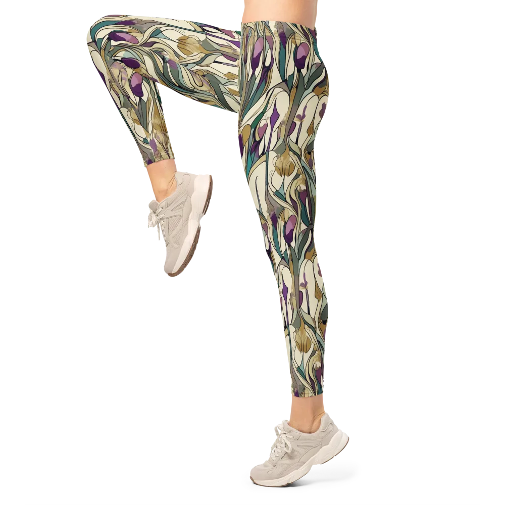 Iris Nocturne on Leggings — Left