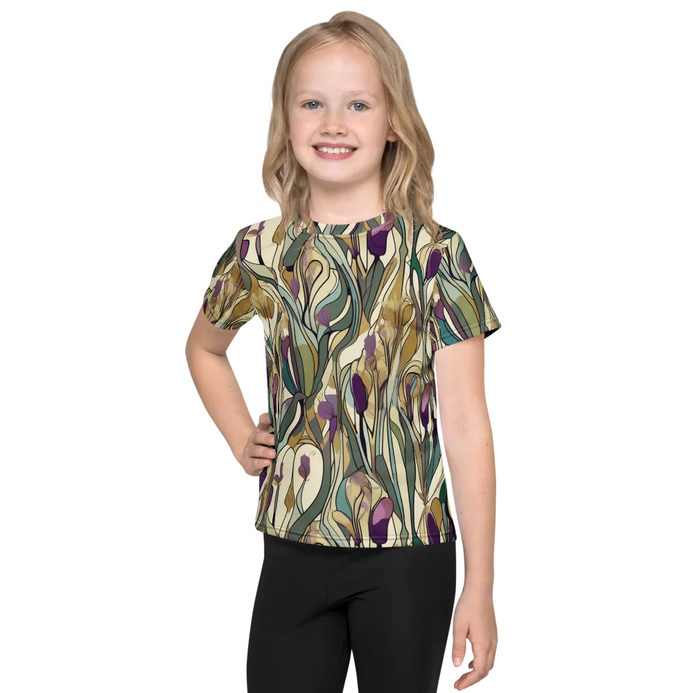 Iris Nocturne on Kids Crew Neck T-Shirt — Front