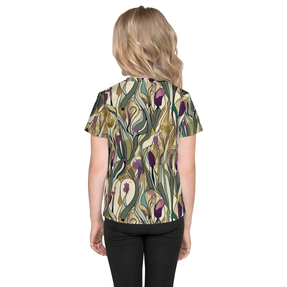 Iris Nocturne on Kids Crew Neck T-Shirt — Back