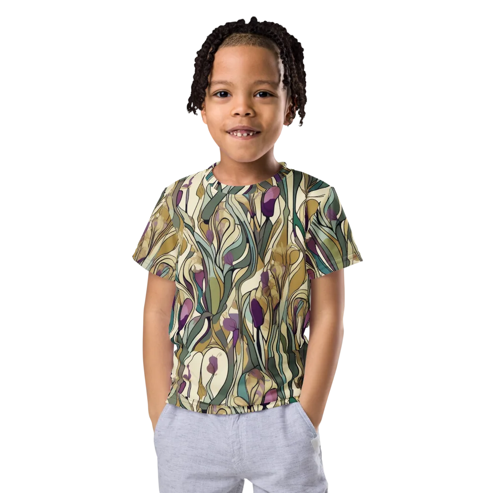 Iris Nocturne on Kids Crew Neck T-Shirt — Front