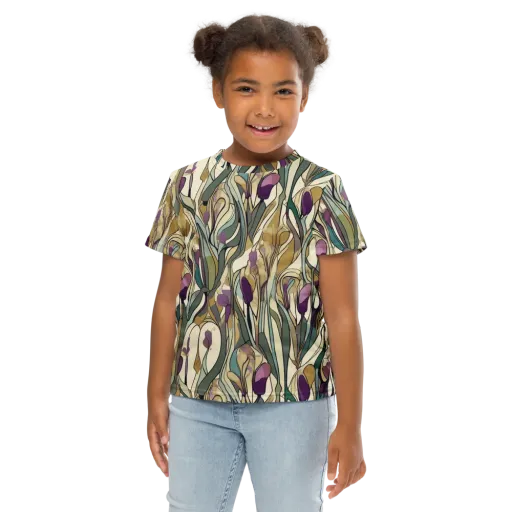 Iris Nocturne on a Kids Crew Neck T-Shirt