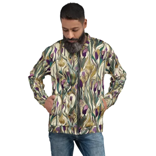 Iris Nocturne on a Bomber Jacket