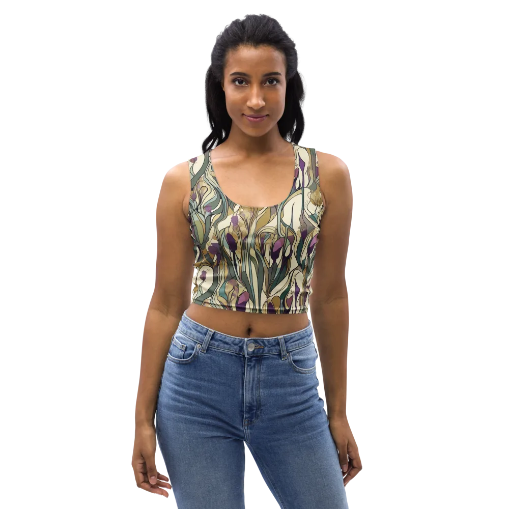 Iris Nocturne on Crop Top — Front