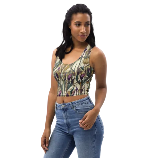 Iris Nocturne on a Crop Top