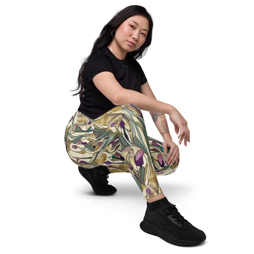 Iris Nocturne on Leggings with Pockets — Right Front