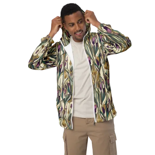 Iris Nocturne on a Men's Windbreaker