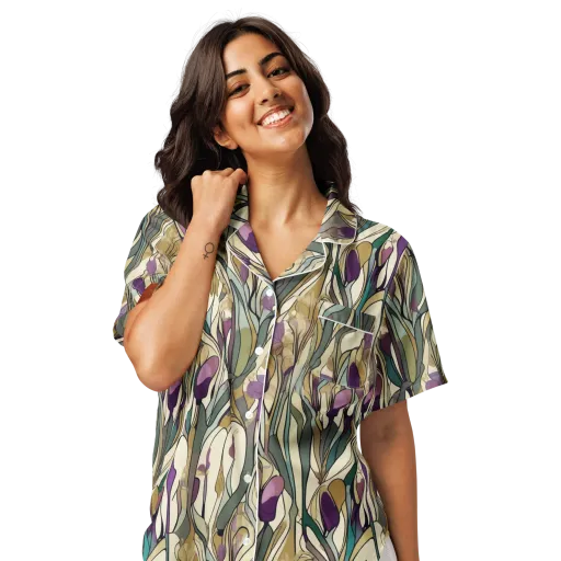 Iris Nocturne on a Women's Short Sleeve Pajama Top