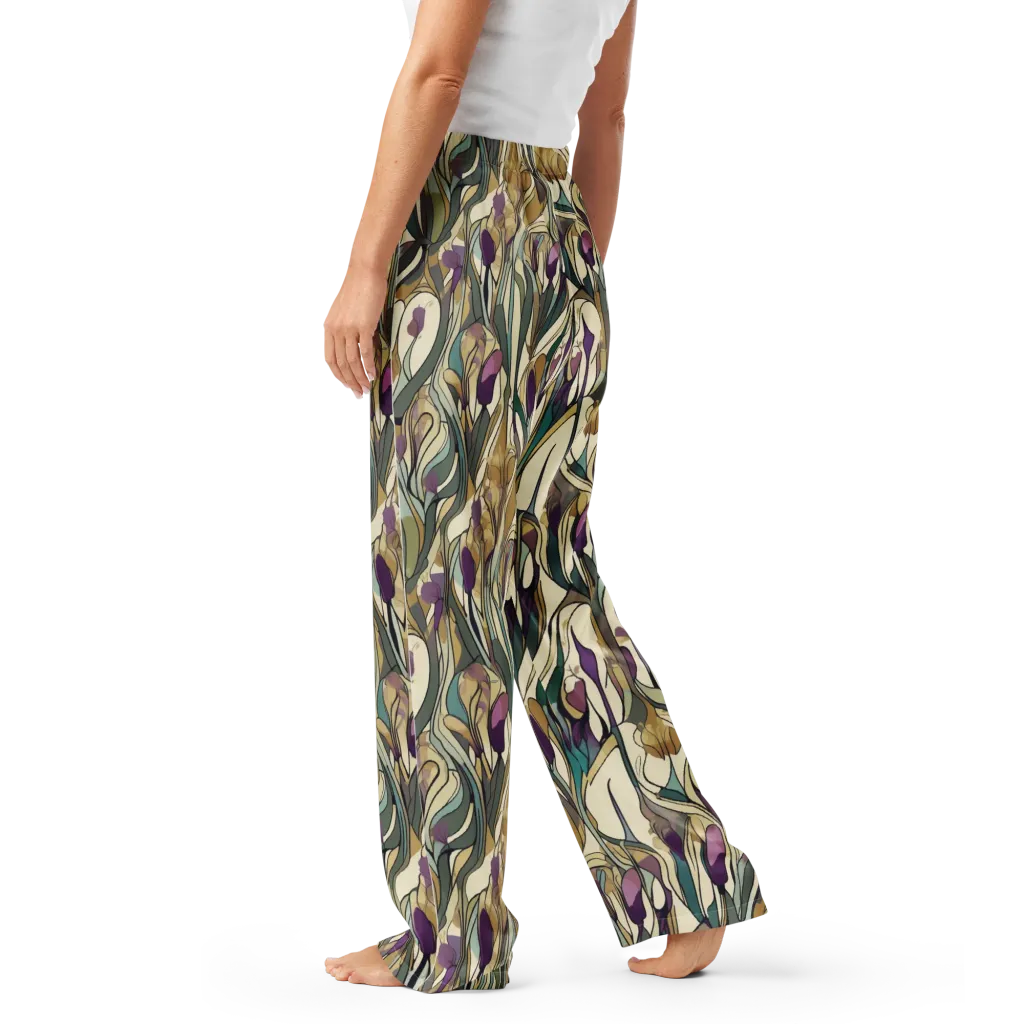 Iris Nocturne on Women's Pajama Pants — Left