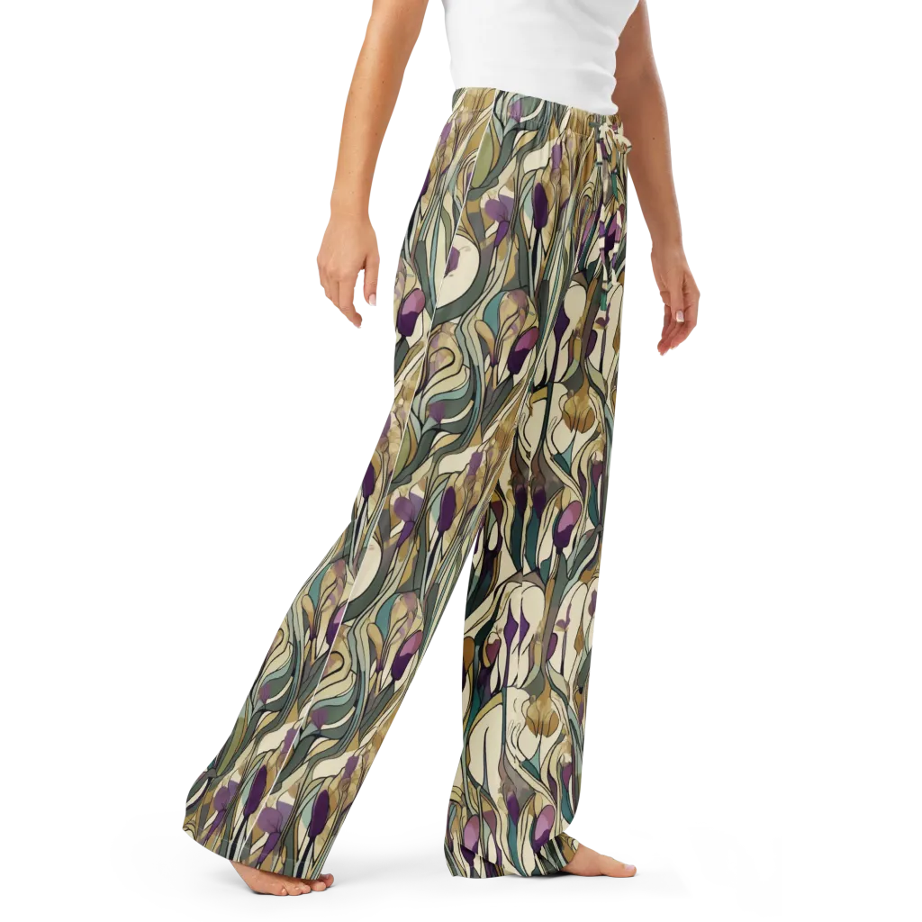 Iris Nocturne on Women's Pajama Pants — Right Front