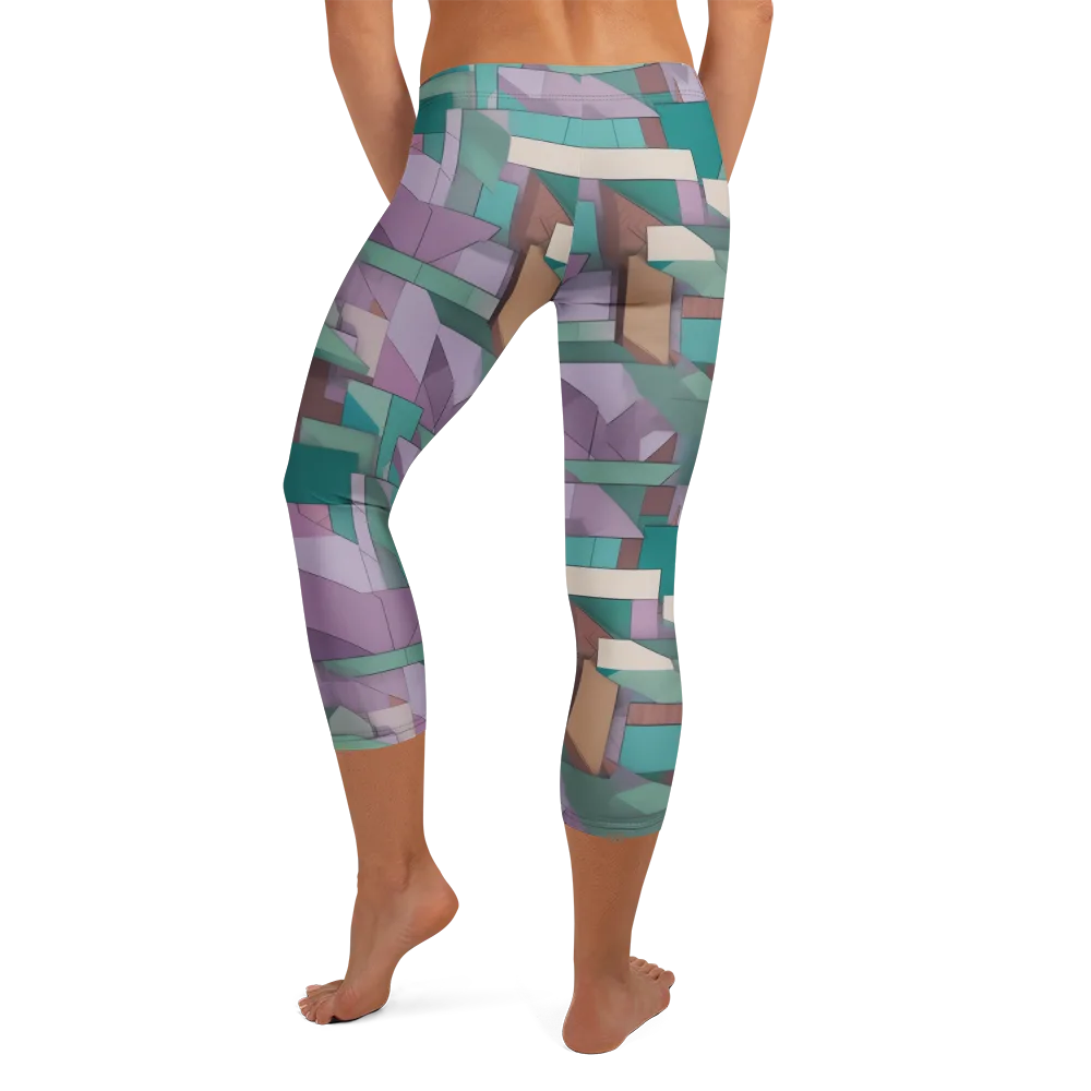 Pastel Circuit on Capri Leggings — Back
