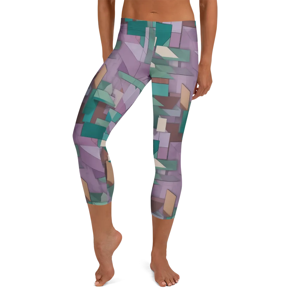 Pastel Circuit on Capri Leggings — Front