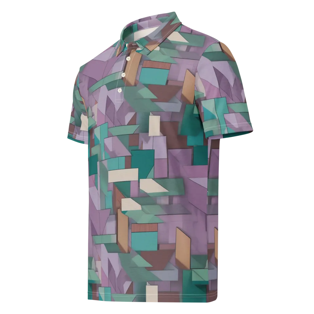 Pastel Circuit on Men's Slim Fit Polo Shirt — Left Front