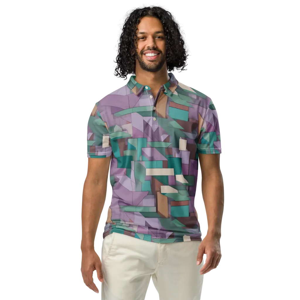 Pastel Circuit on Men's Slim Fit Polo Shirt — Front