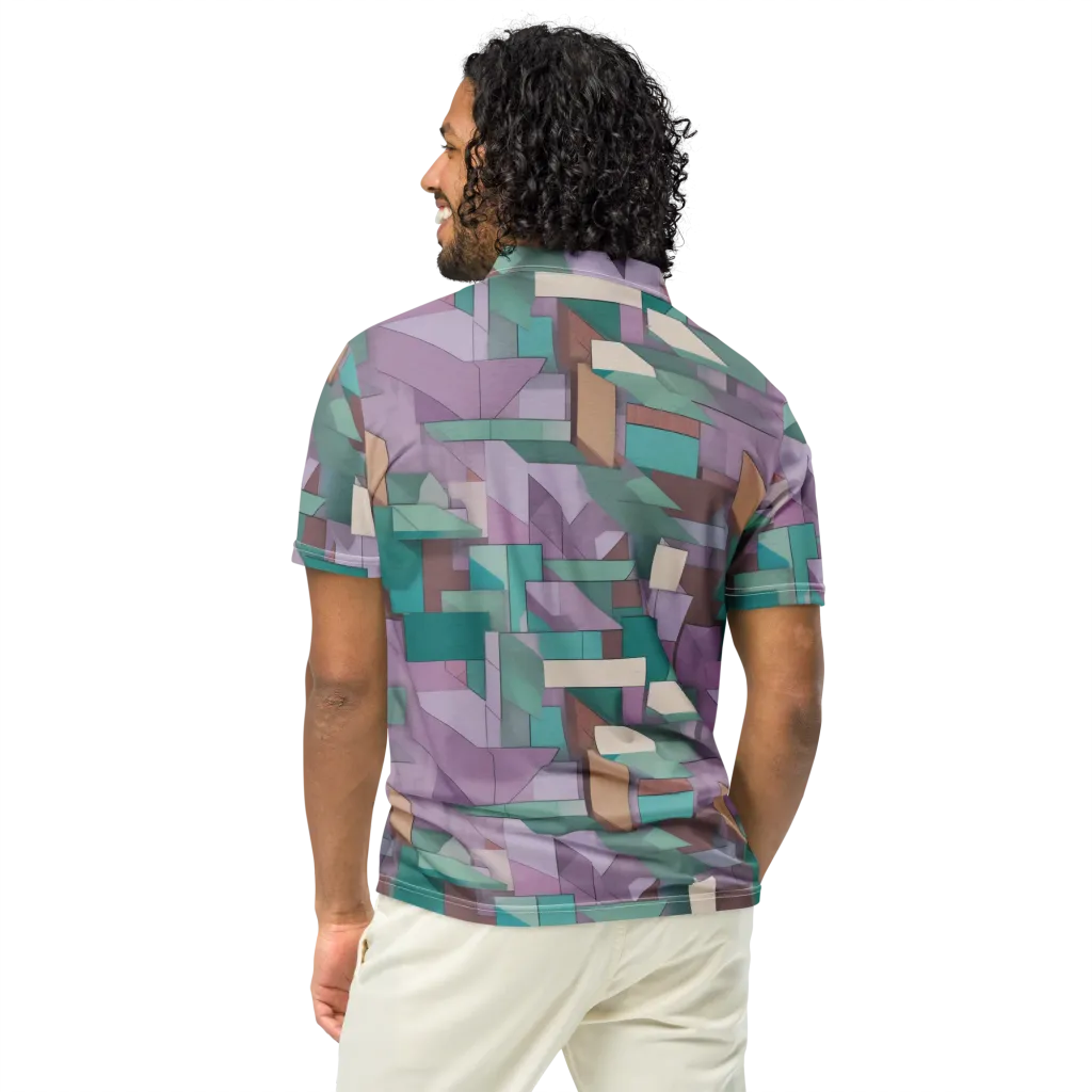 Pastel Circuit on Men's Slim Fit Polo Shirt — Back