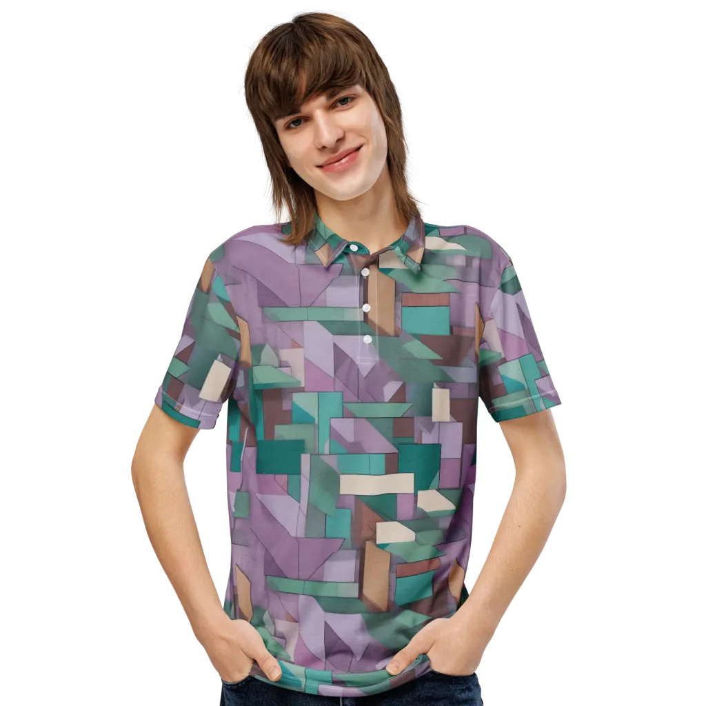 Pastel Circuit on Men's Slim Fit Polo Shirt — Front