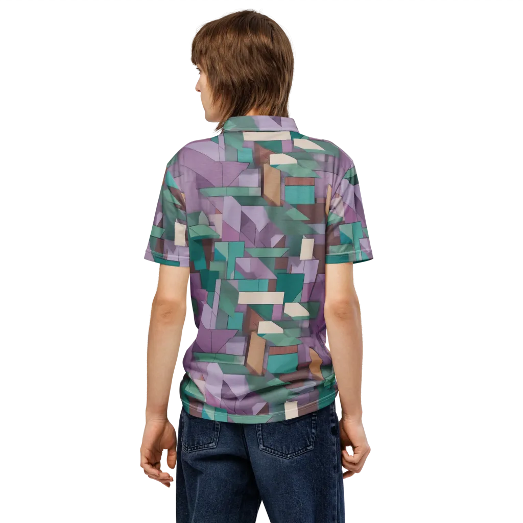Pastel Circuit on Men's Slim Fit Polo Shirt — Back