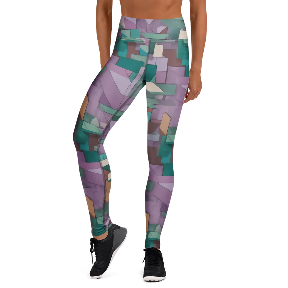 Pastel Circuit on Yoga Leggings — Front
