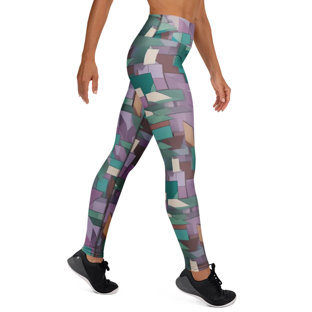 Pastel Circuit on Yoga Leggings — Right