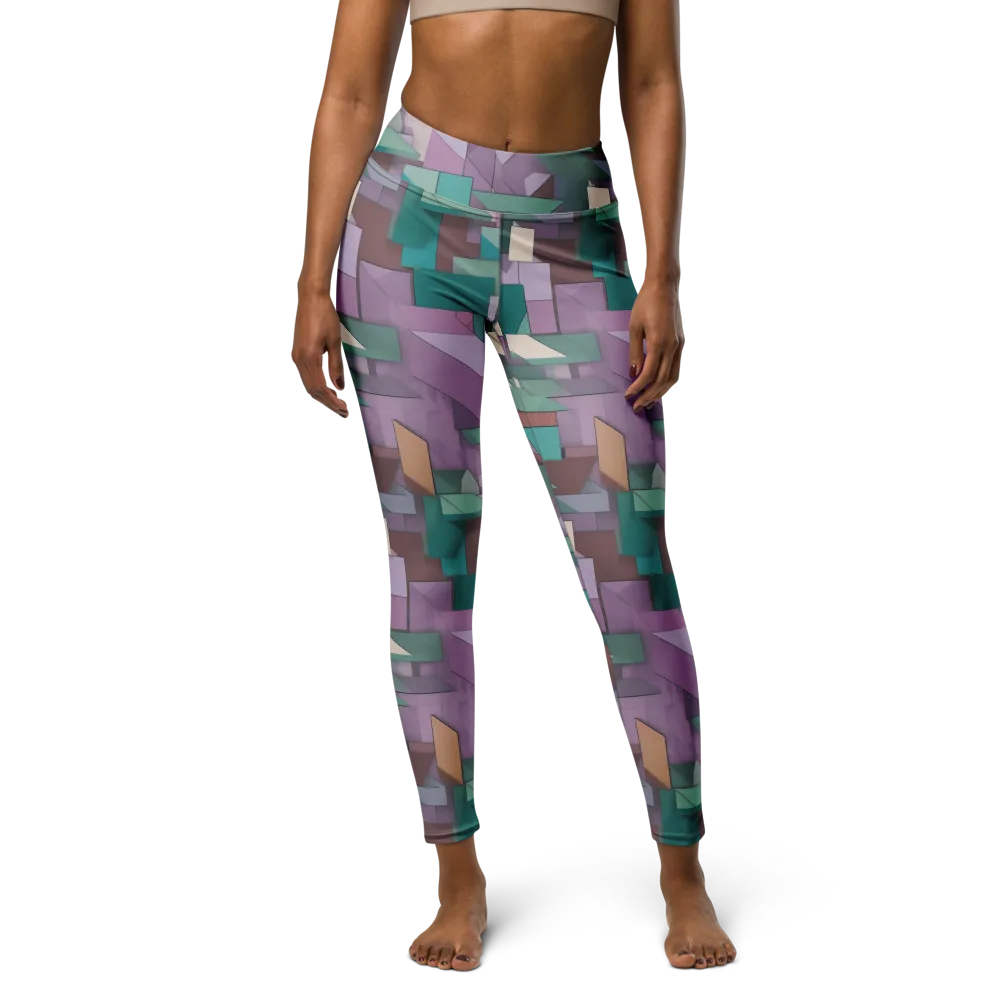 Pastel Circuit on Yoga Leggings — Front