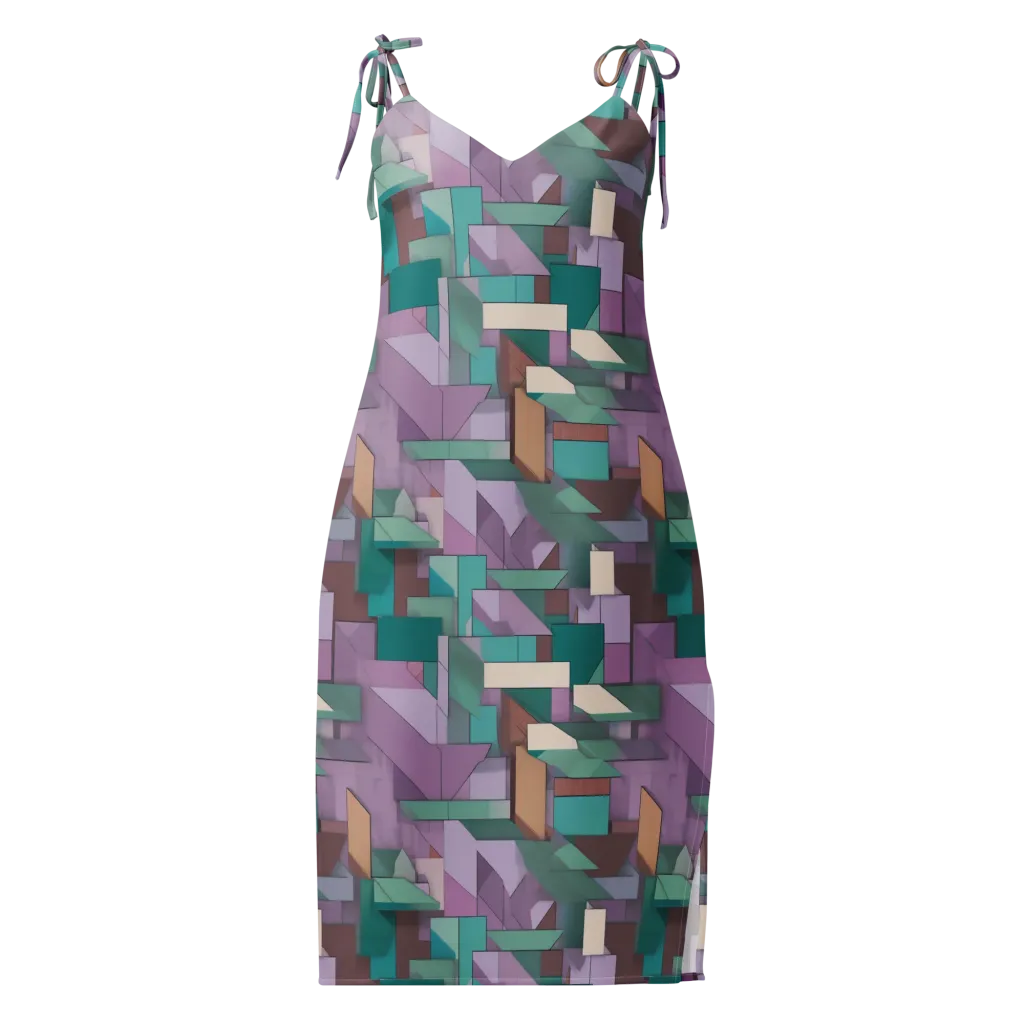 Pastel Circuit on Slip Dress — Front