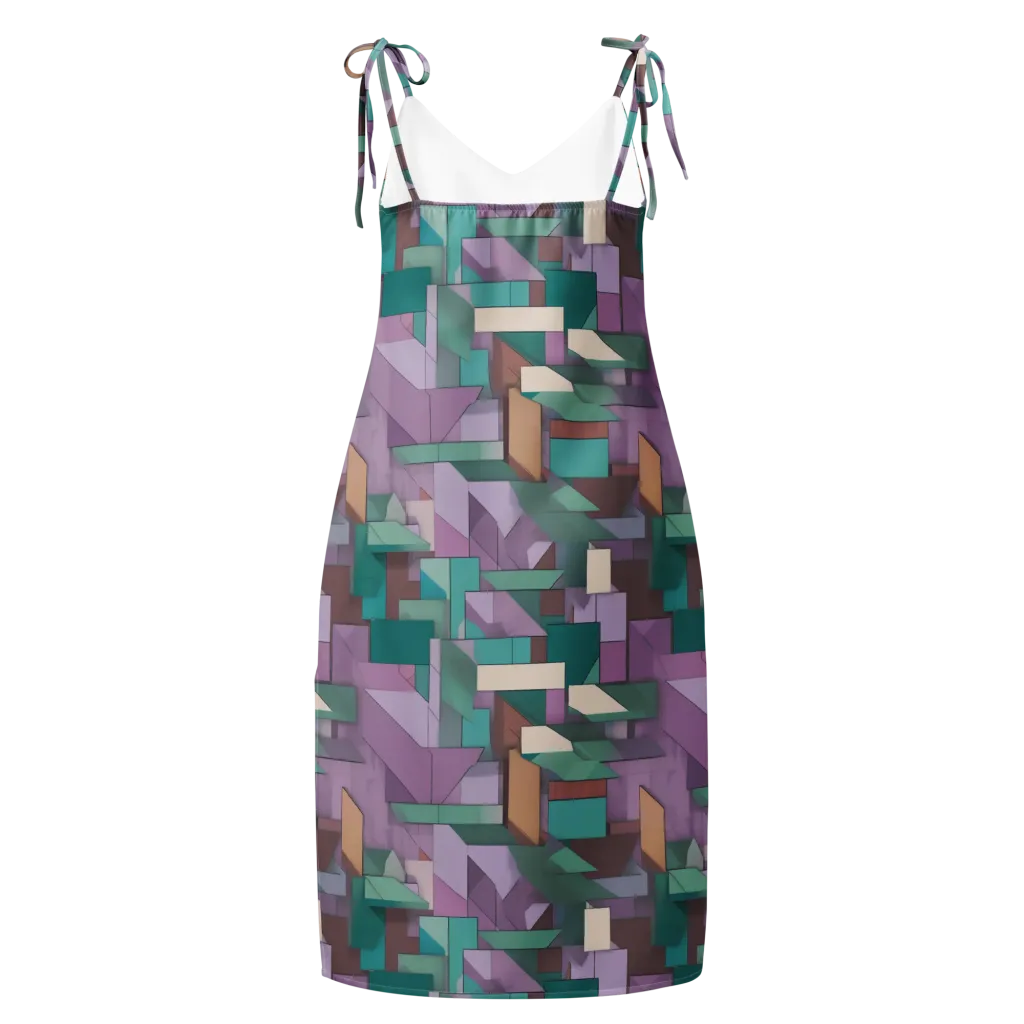 Pastel Circuit on Slip Dress — Back