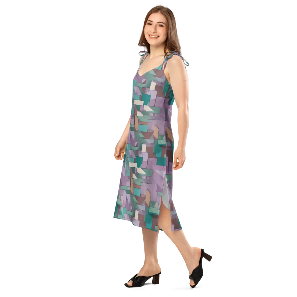 Pastel Circuit on Slip Dress — Left Front