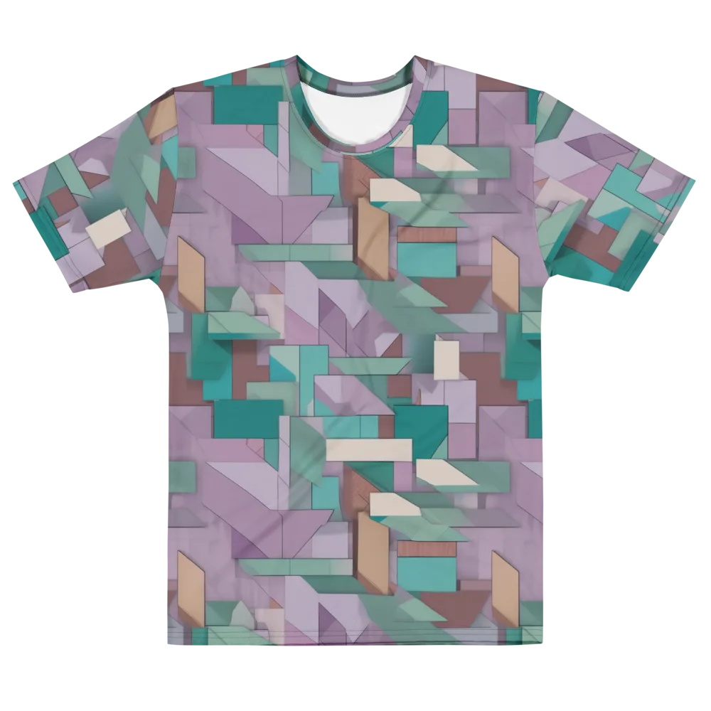 Pastel Circuit on Men's Cotton Crew Neck T-Shirt — Front
