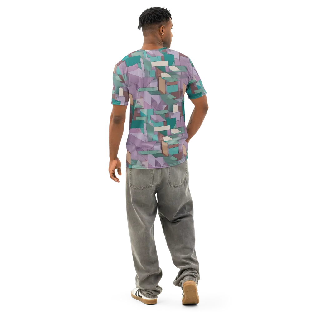 Pastel Circuit on Men's Cotton Crew Neck T-Shirt — Back