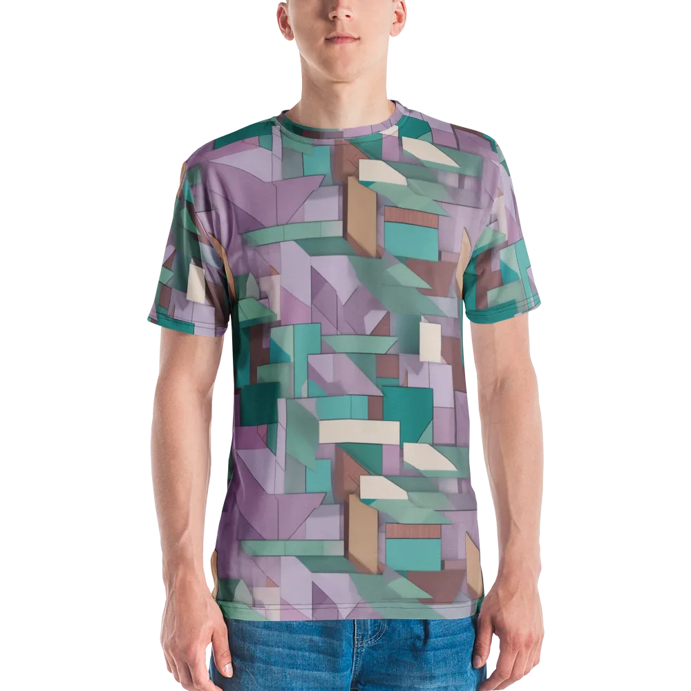 Pastel Circuit on Men's Crew Neck T-Shirt — Front