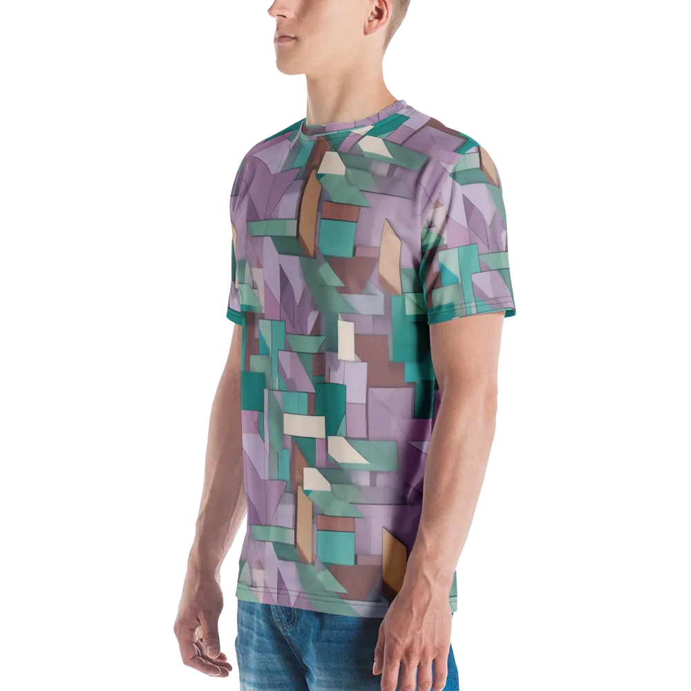 Pastel Circuit on Men's Crew Neck T-Shirt — Left