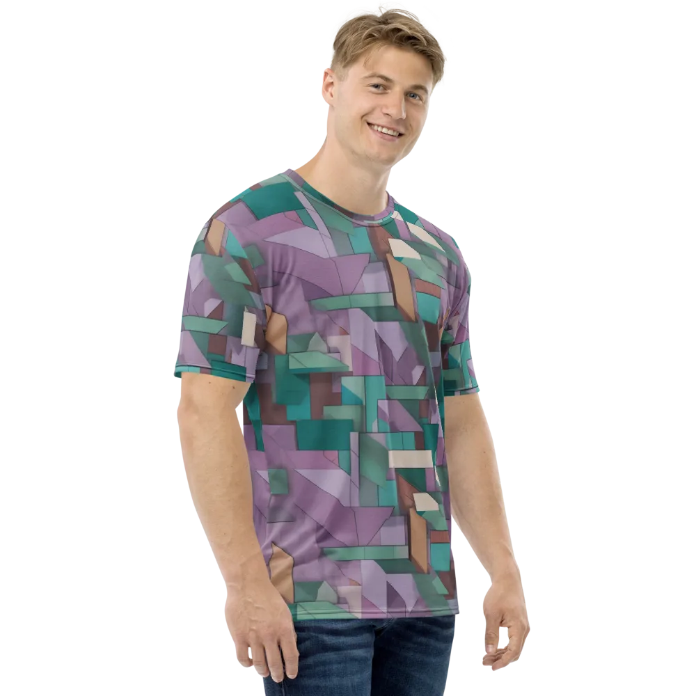 Pastel Circuit on Men's Crew Neck T-Shirt — Right