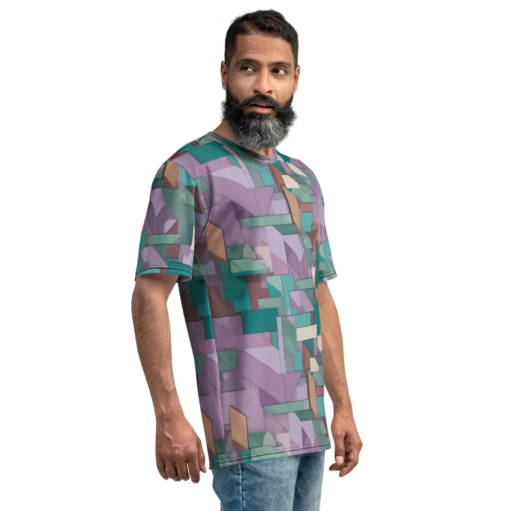 Pastel Circuit on Men's Crew Neck T-Shirt — Right