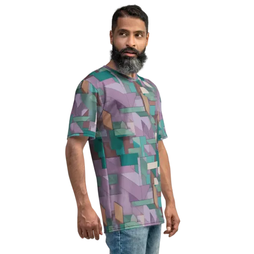 Pastel Circuit on a Men's Crew Neck T-Shirt